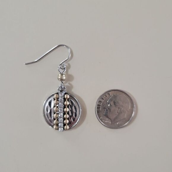 Christopher & Banks Silver and Gold Drop Fish Hook Earrings - Picture 2 of 7